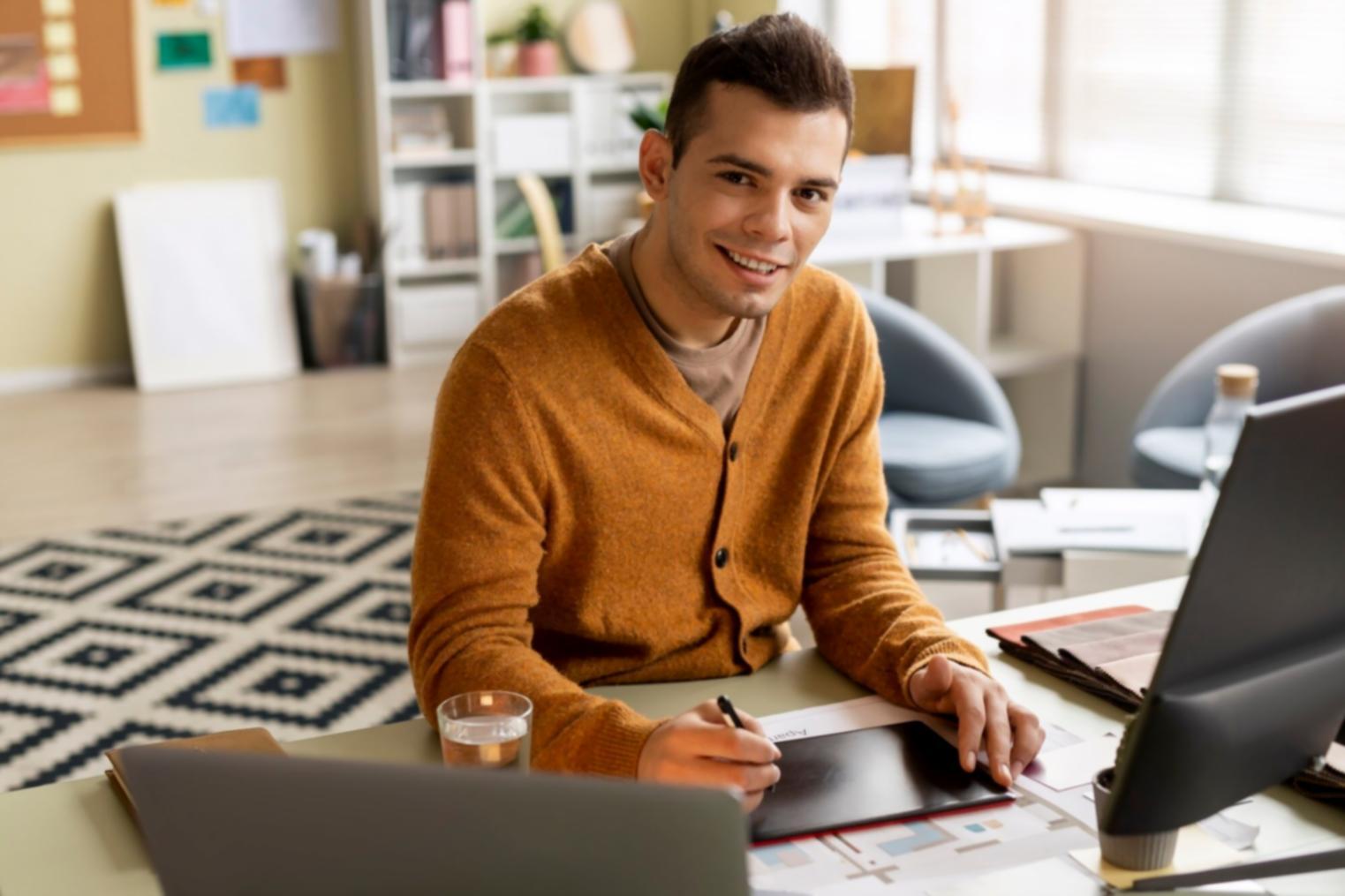 Finanzanalysten bei der Arbeit mit modernen Tools